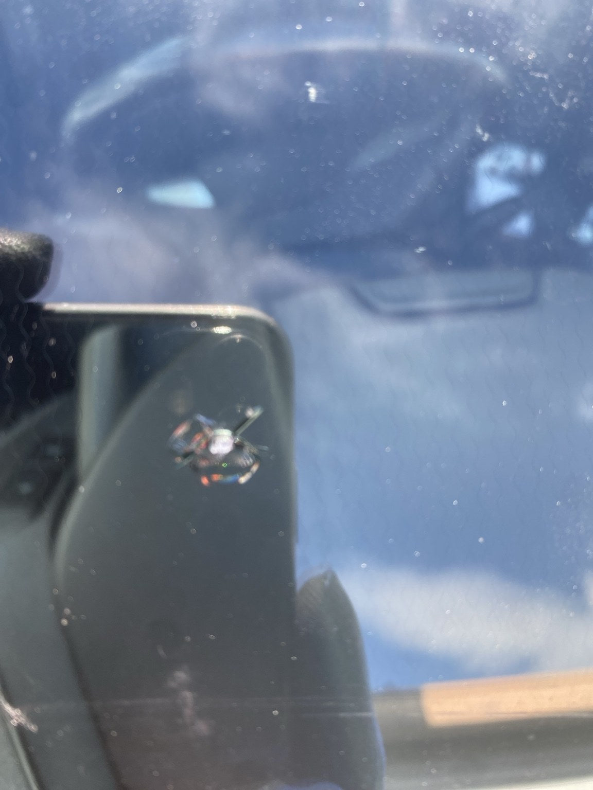 Stone chip before resin repair